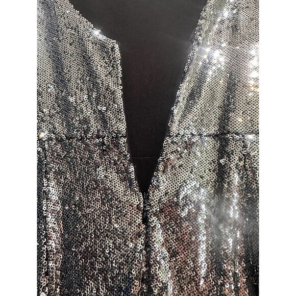 Dress The Population Ingrid Sequin Gown Women Medium Silver Prom Evening Mermaid - Picture 12 of 16